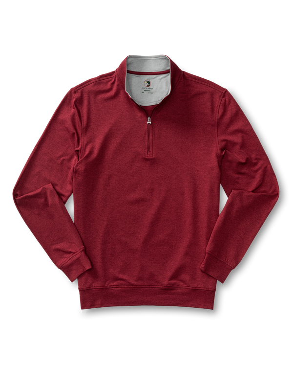 Long Drive Performance 1/4 Zip Pullover - Deep Red