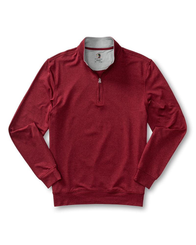 Long Drive Performance 1/4 Zip Pullover - Deep Red