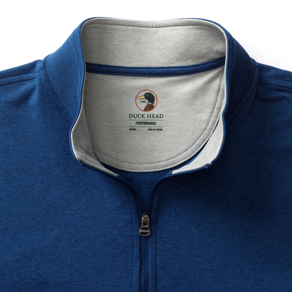 Long Drive Performance 1/4 Zip Pullover - Navy Peony Heather