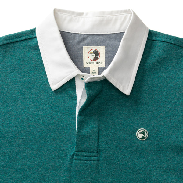 Legacy Heathered Rugby Shirt - Forest Green Heather