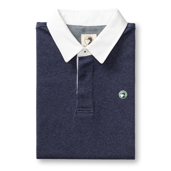 Legacy Heathered Rugby Shirt - Maritime Blue Heather