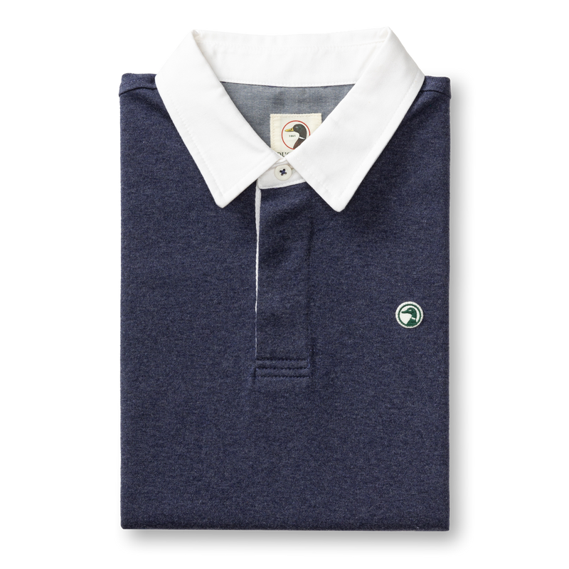 Legacy Heathered Rugby Shirt - Maritime Blue Heather