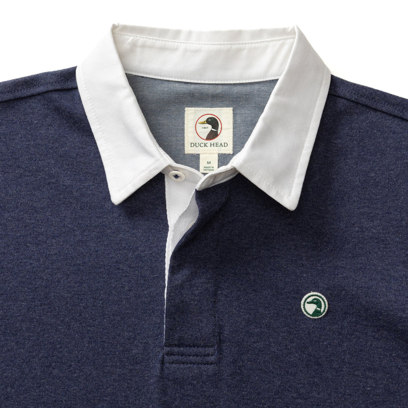 Legacy Heathered Rugby Shirt - Maritime Blue Heather
