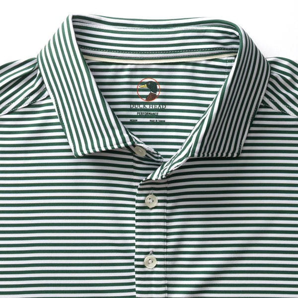 Long Drive Performance Polo - Kirk Stripe - Hunter Green