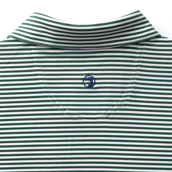 Long Drive Performance Polo - Kirk Stripe - Hunter Green