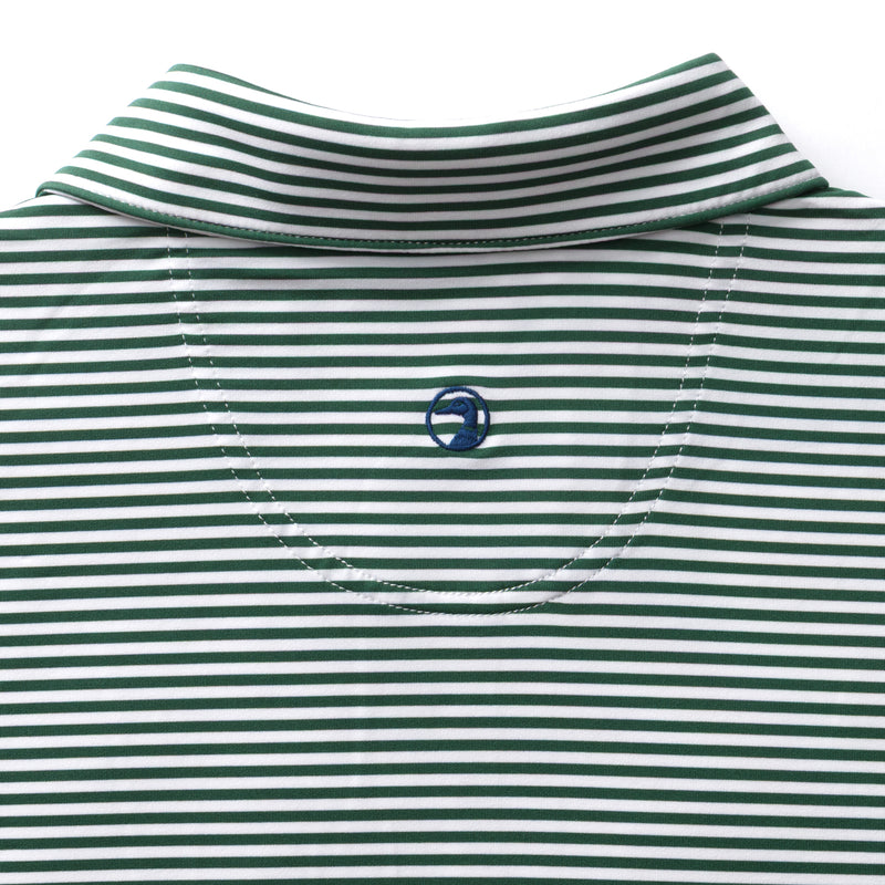 Long Drive Performance Polo - Kirk Stripe - Hunter Green