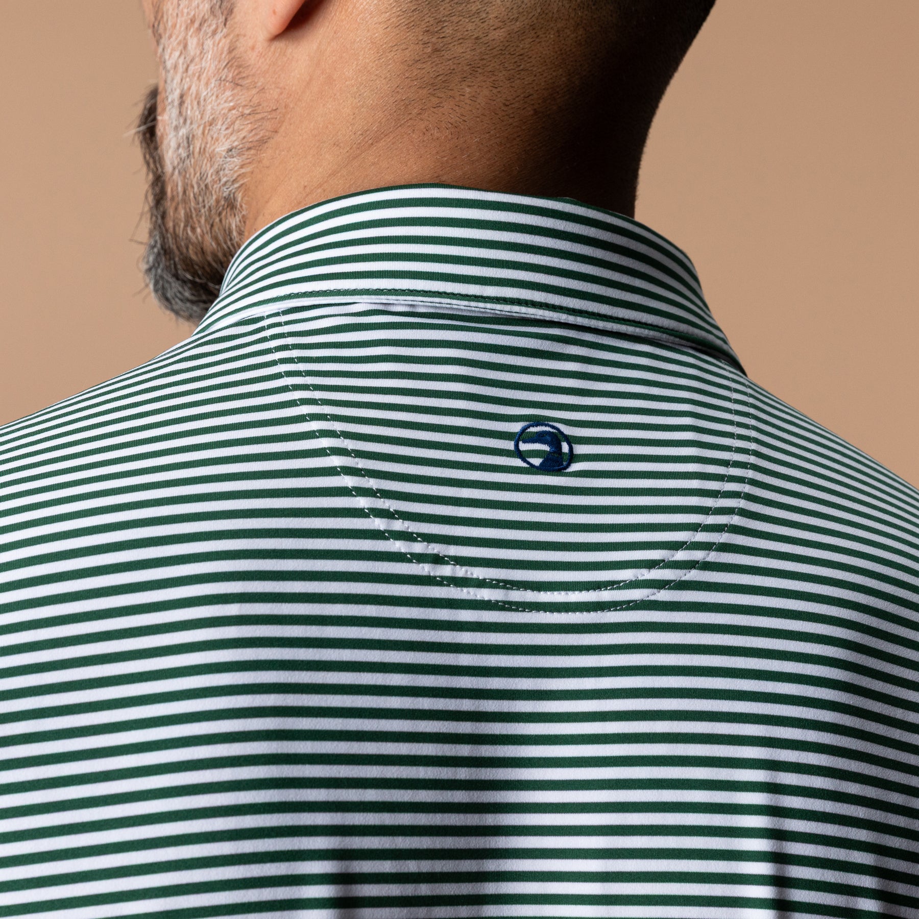 Long Drive Performance Polo - Kirk Stripe - Hunter Green