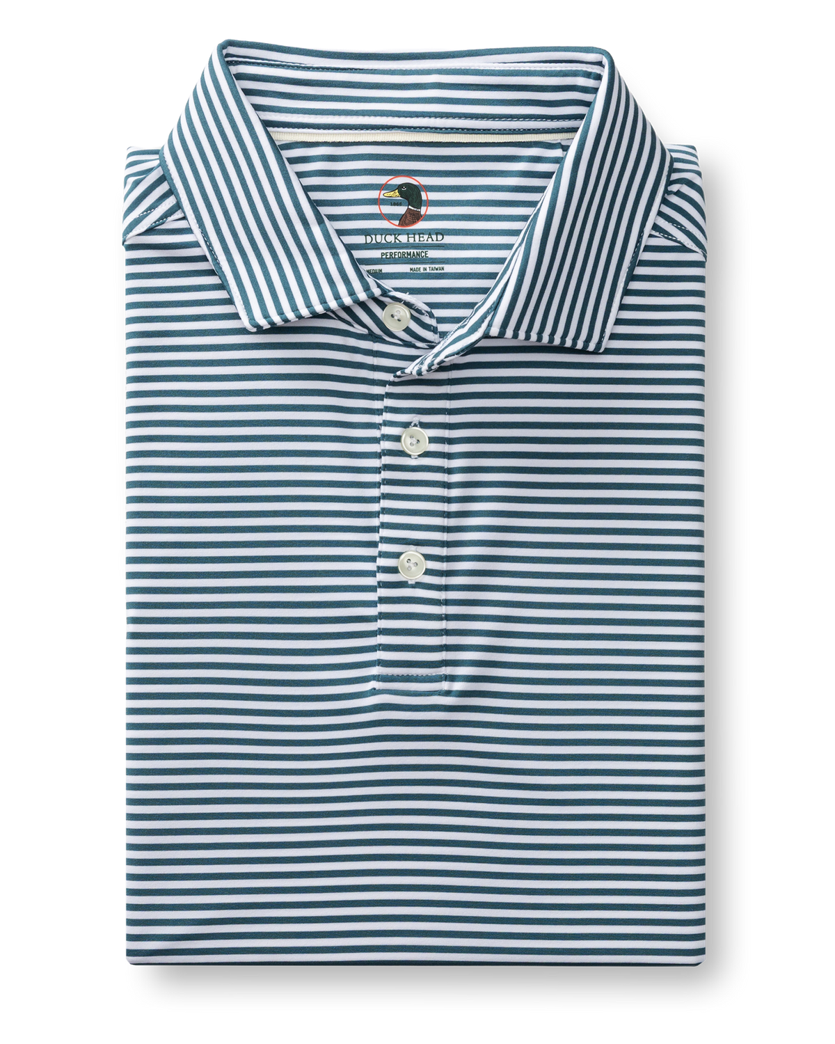 Long Drive Performance Polo - Kirk Stripe - Stormy Teal