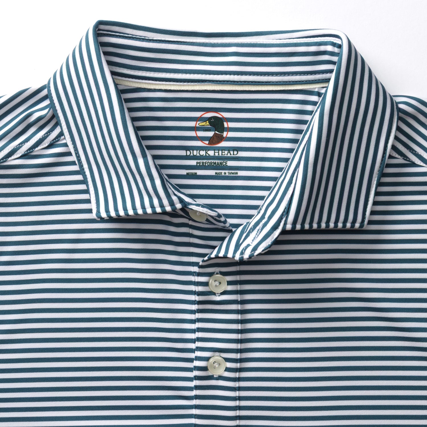 Long Drive Performance Polo - Kirk Stripe - Stormy Teal