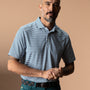 Long Drive Performance Polo - Kirk Stripe - Stormy Teal