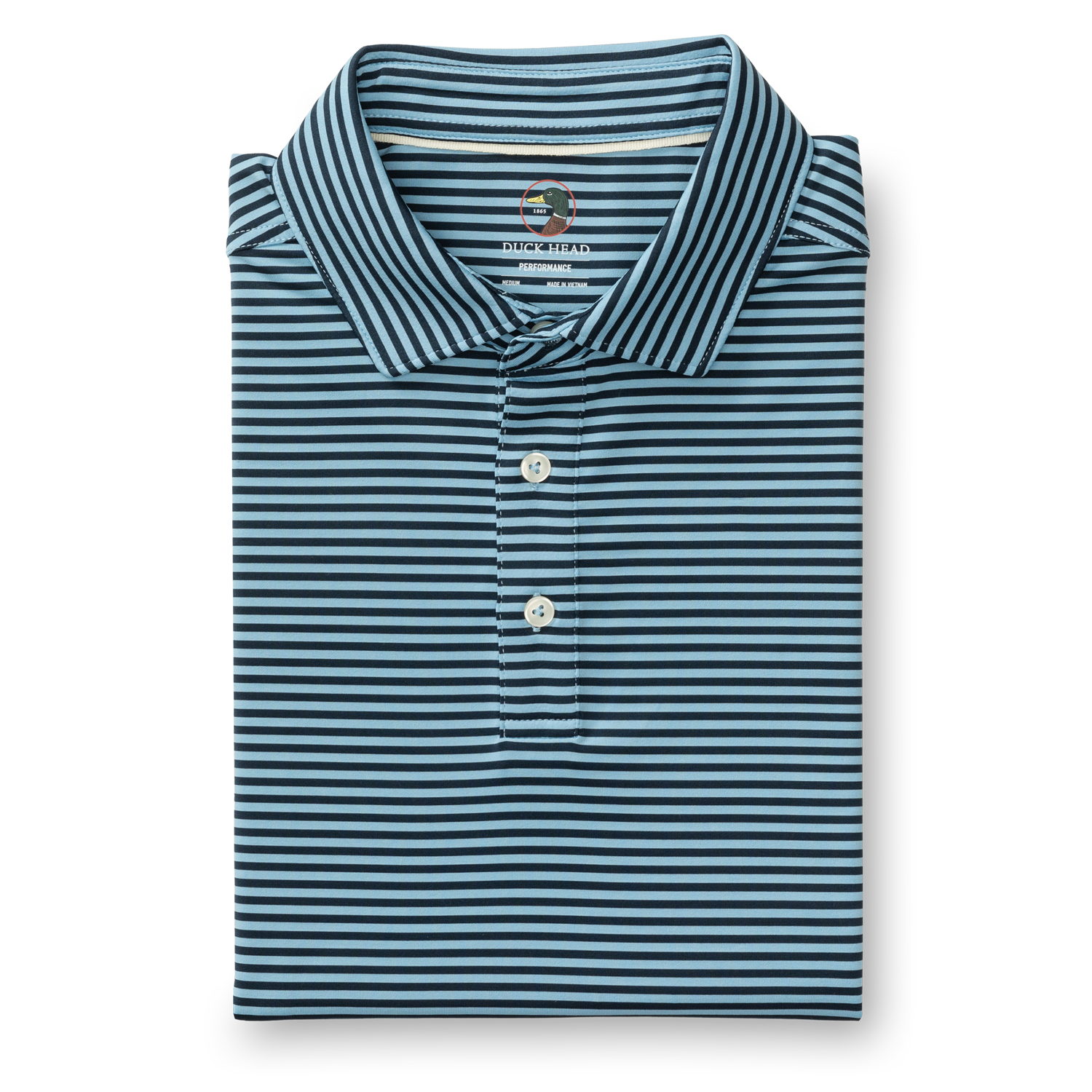 Long Drive Performance Polo - Kirk Stripe - Glacier Blue