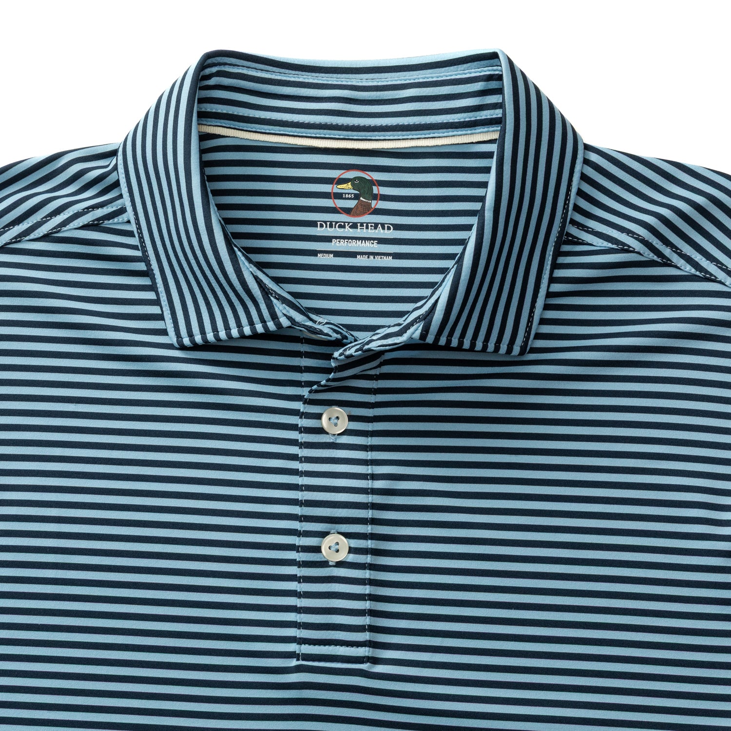 Long Drive Performance Polo - Kirk Stripe - Glacier Blue