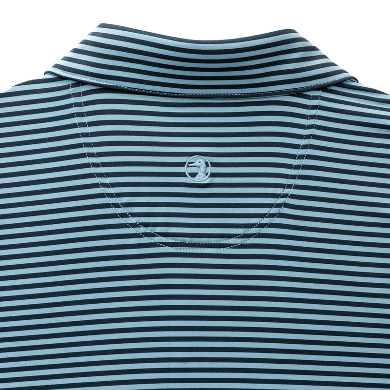 Long Drive Performance Polo - Kirk Stripe - Glacier Blue