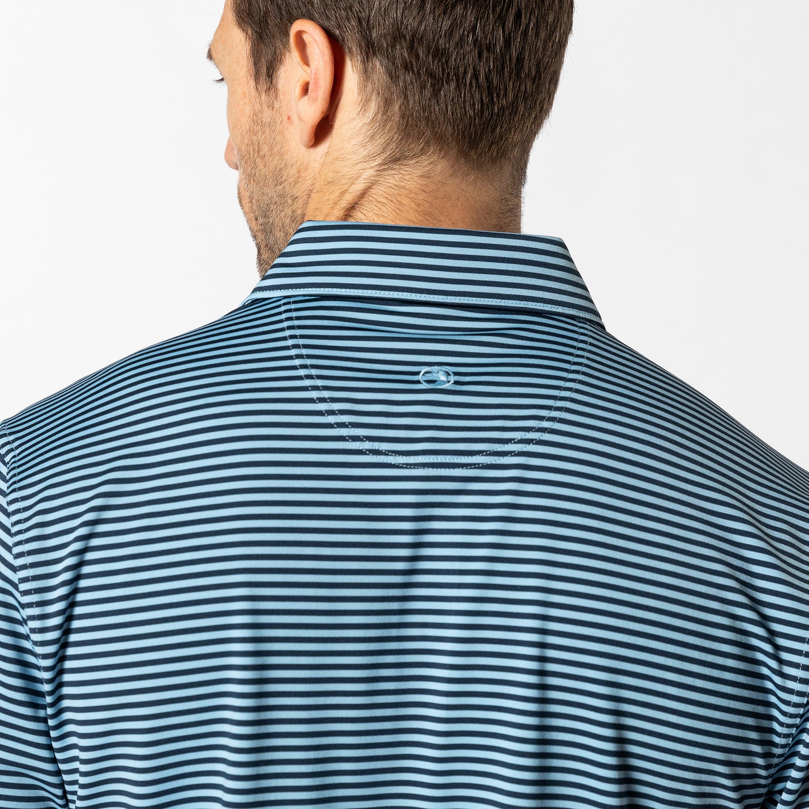 Long Drive Performance Polo - Kirk Stripe - Glacier Blue