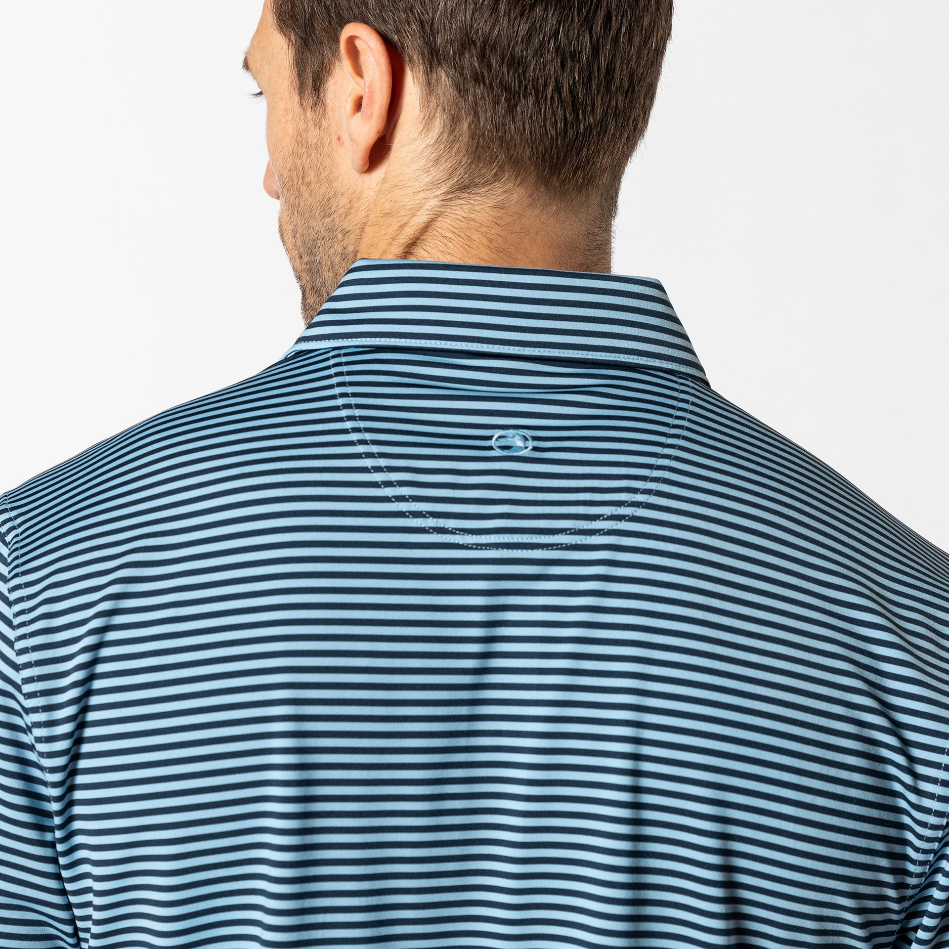 Long Drive Performance Polo - Kirk Stripe - Glacier Blue