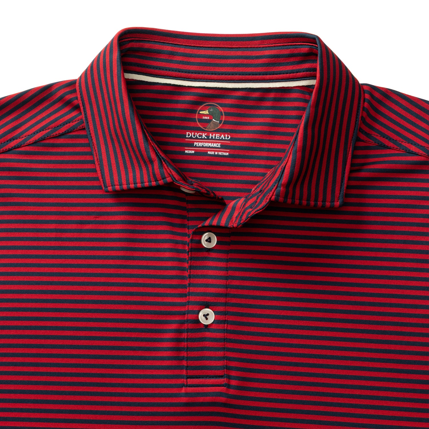 Long Drive Performance Polo - Kirk Stripe - Rio Red