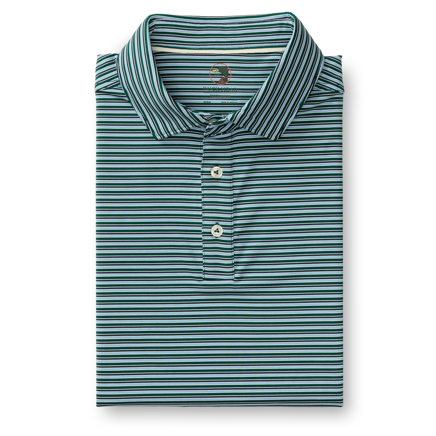 Long Drive Performance Polo - Barker Stripe - Forest Green