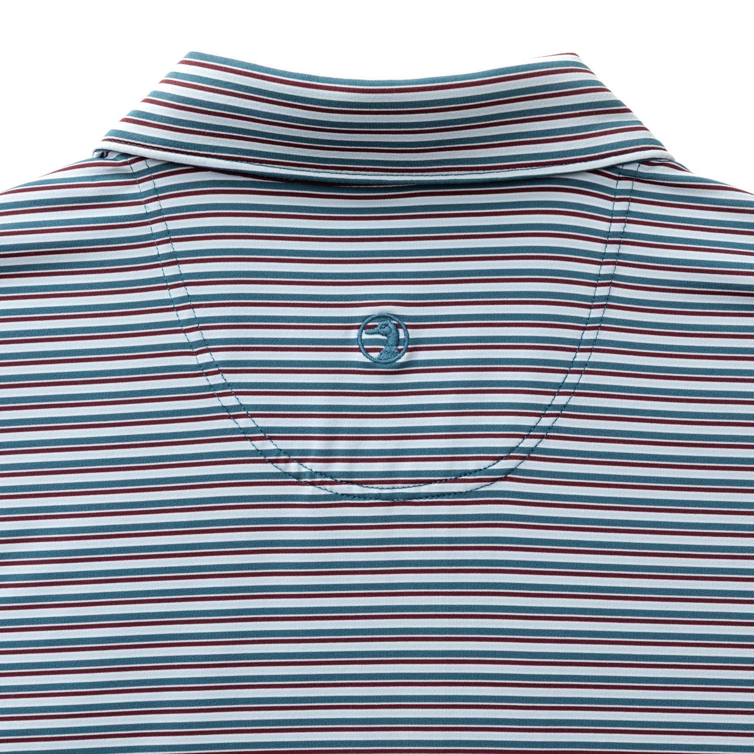 Long Drive Performance Polo - Barker Stripe - Teal Blue