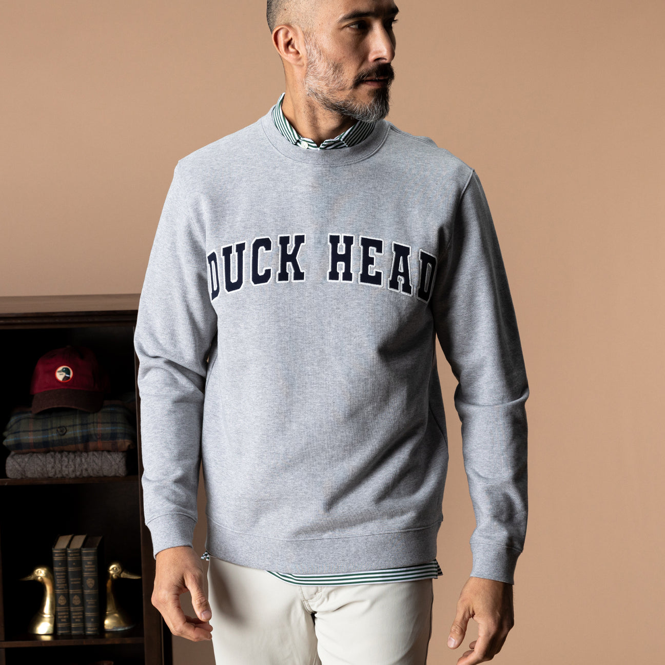 Applique Crewneck Sweatshirt - Heather Grey