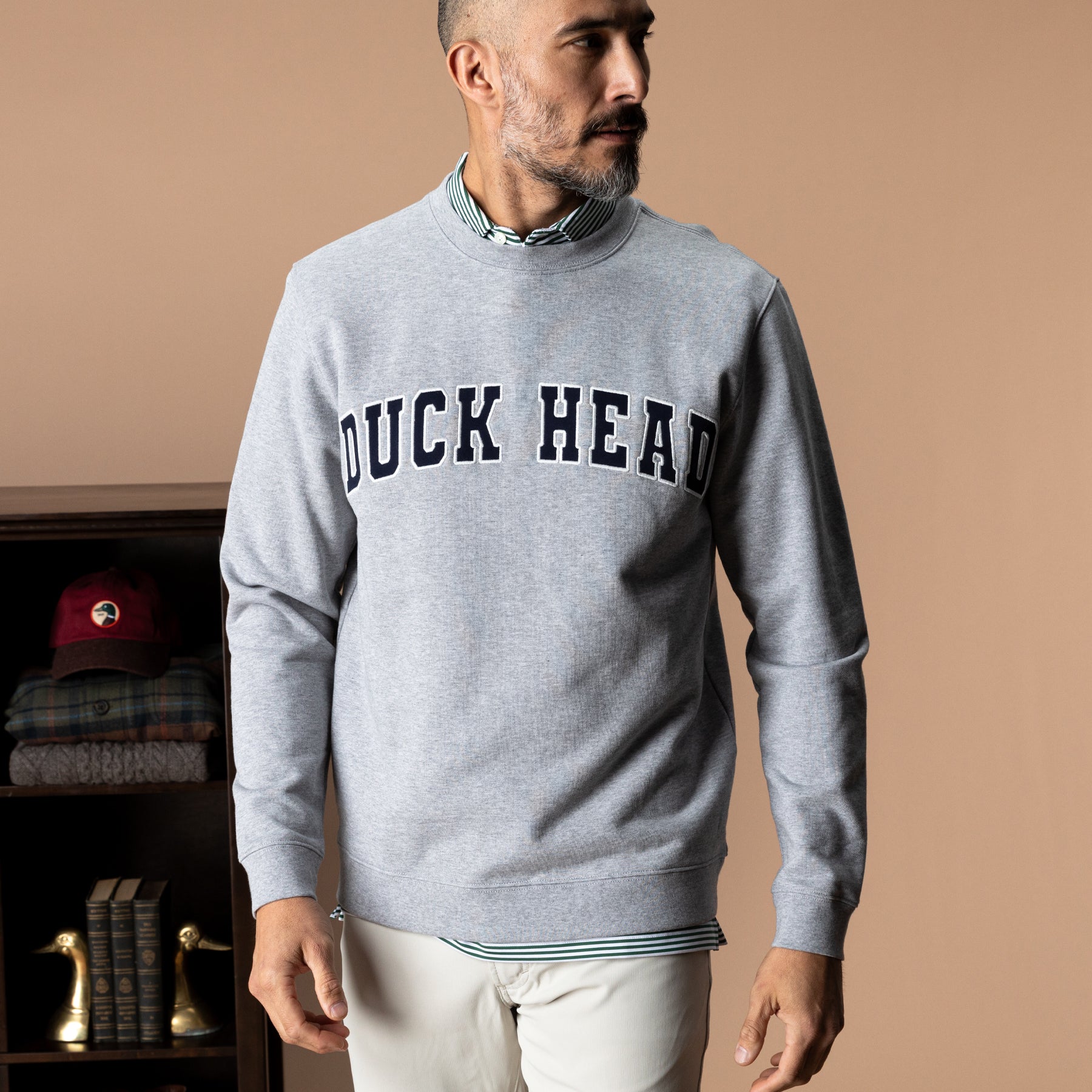 Applique Crewneck Sweatshirt - Heather Grey