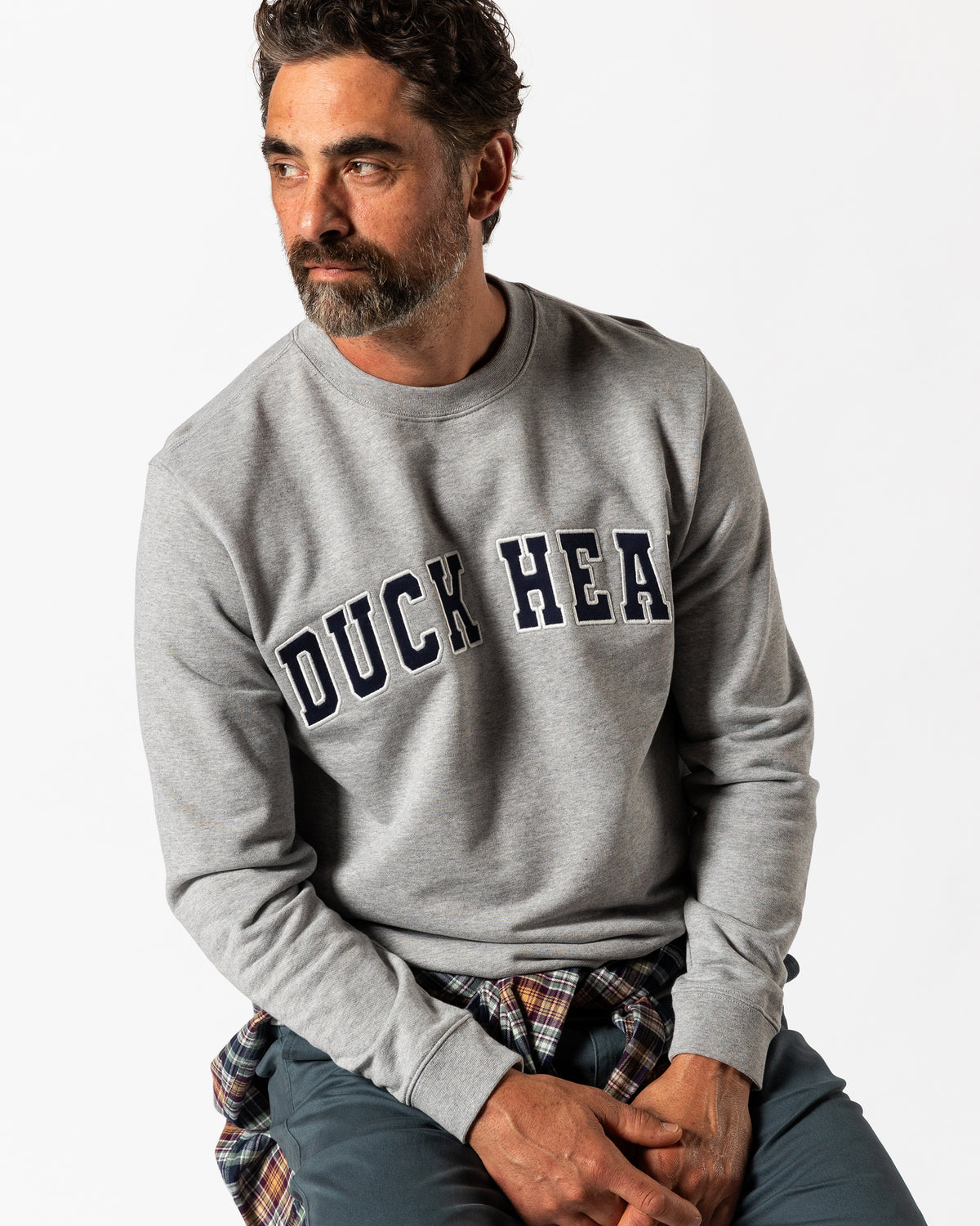 Applique Crewneck Sweatshirt - Heather Grey