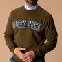 Applique Crewneck Sweatshirt - Dark Olive