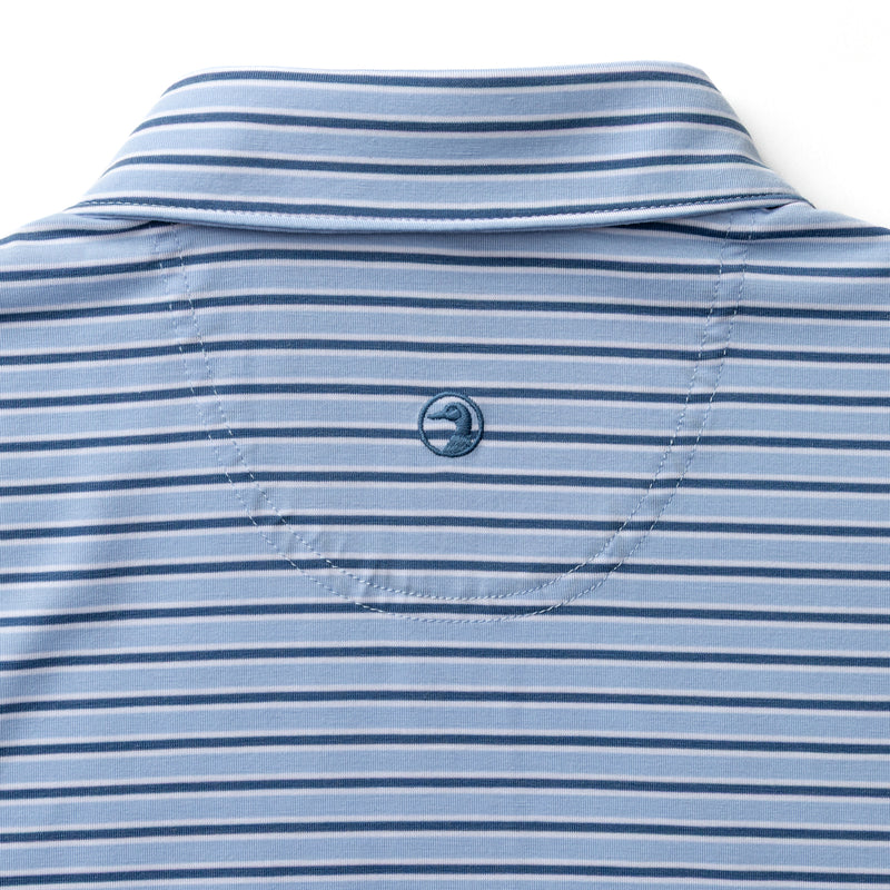 Summerford Performance Jersey Polo - Pierce Stripe -  Serenity Blue