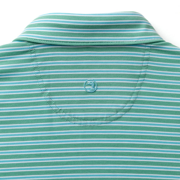 Summerford Performance Jersey Polo - Pierce Stripe - Aspen Green