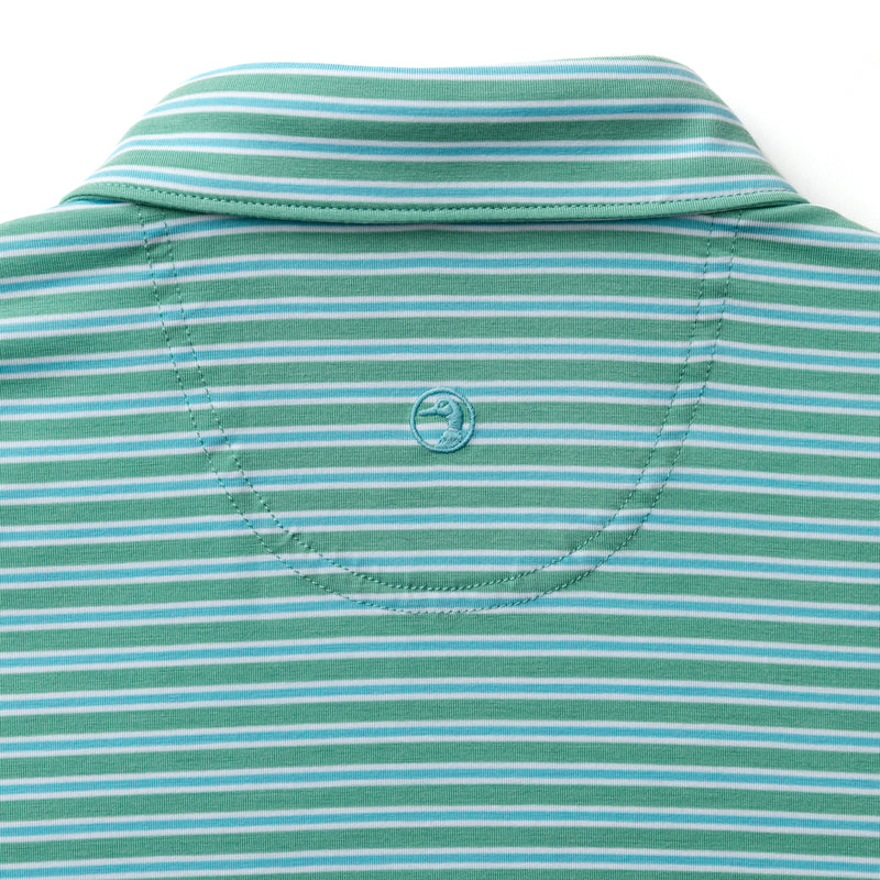 Summerford Performance Jersey Polo - Pierce Stripe - Aspen Green