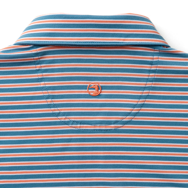 Summerford Performance Jersey Polo - Pierce Stripe - Sunwashed Blue
