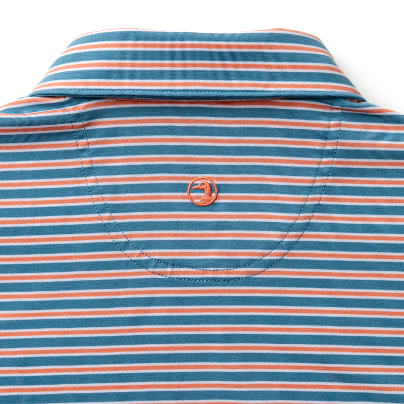 Summerford Performance Jersey Polo - Pierce Stripe - Sunwashed Blue