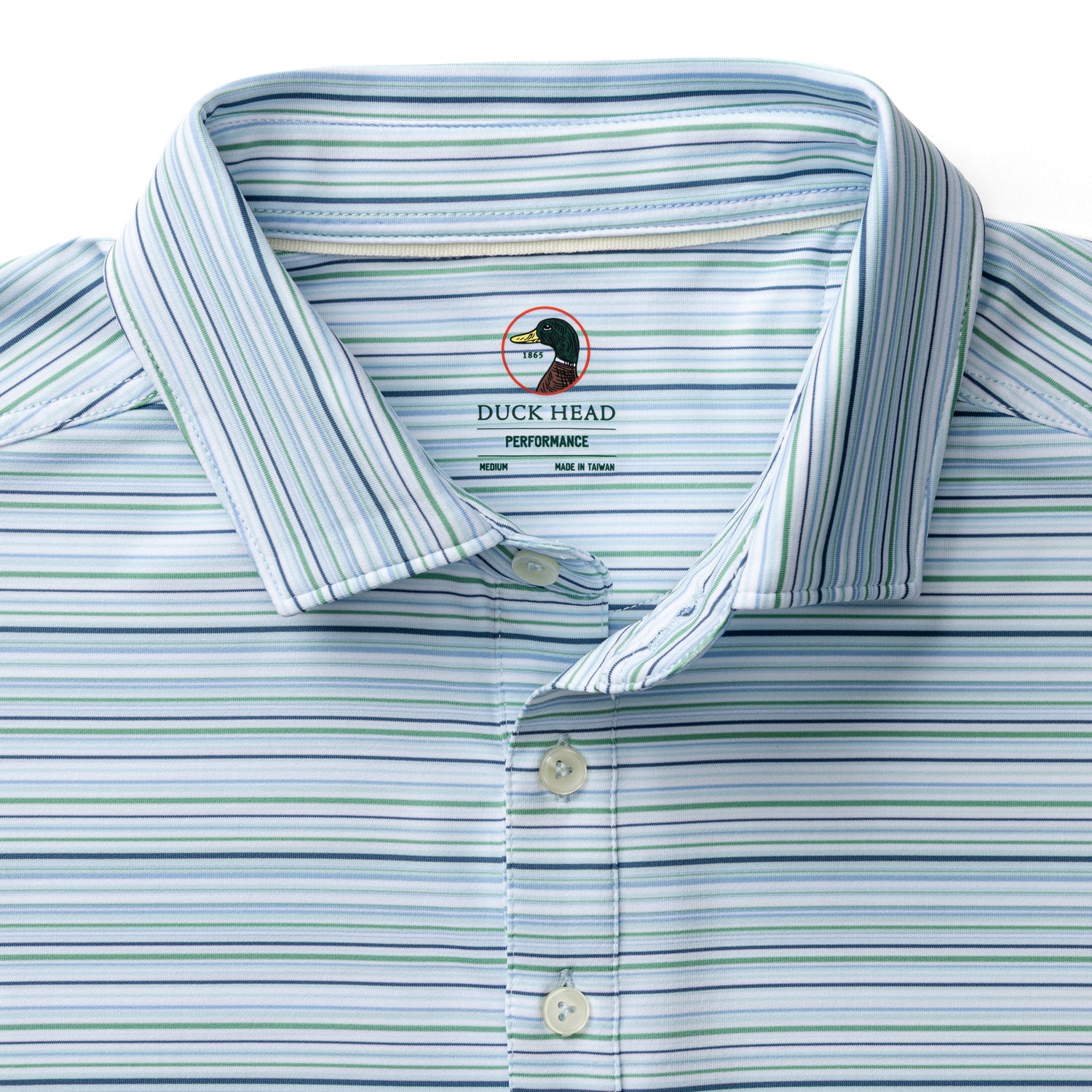 Long Drive Performance Polo - Neil Stripe  - Serenity Blue