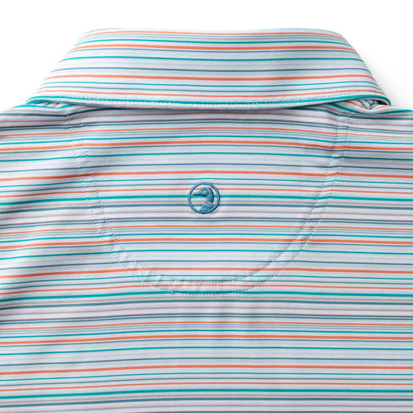 Long Drive Performance Polo - Neil Stripe - Sky Blue