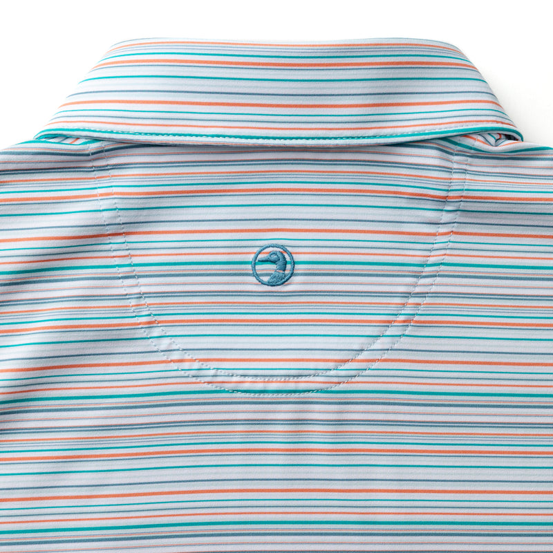 Long Drive Performance Polo - Neil Stripe - Sky Blue