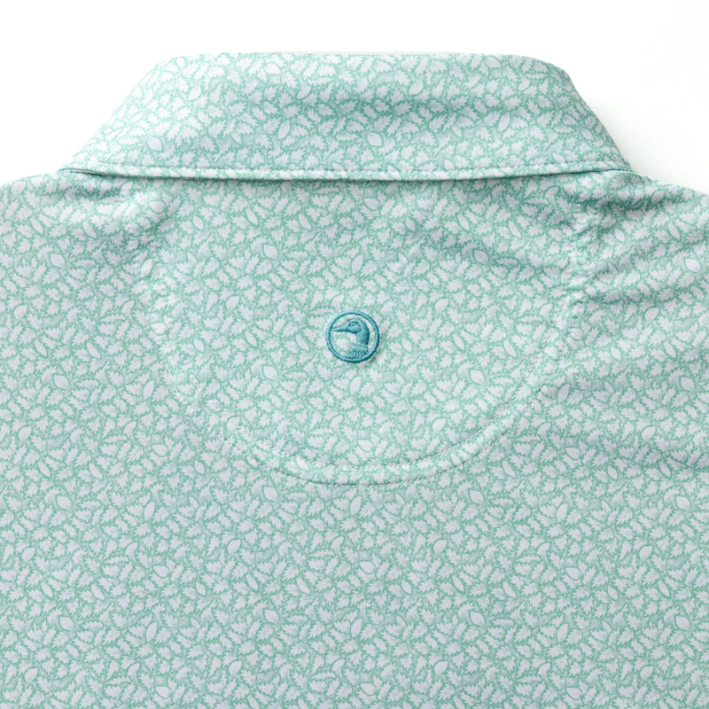 Long Drive Performance Polo - Bay Floral Print - Seafoam Green