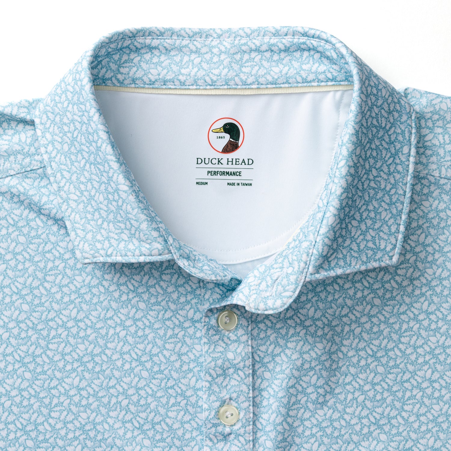 Long Drive Performance Polo - Bay Floral Print - Sky Blue