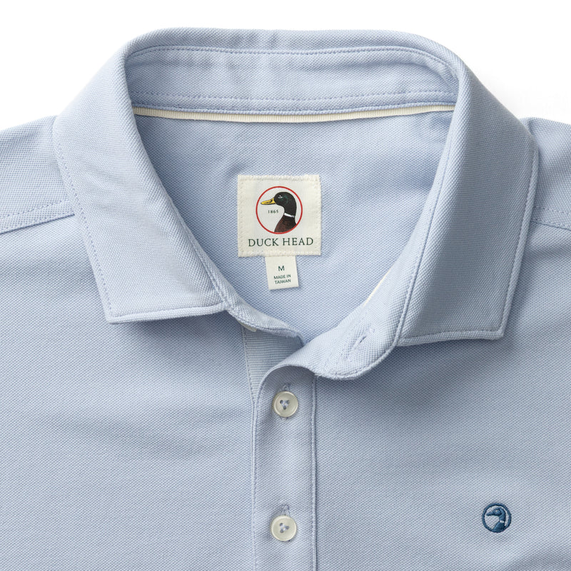 Hanover Pima Cotton Pique Polo - Heather Blue