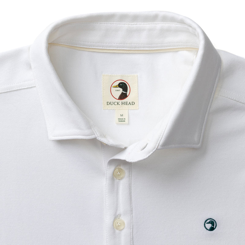 Hanover Pima Cotton Pique Polo - White