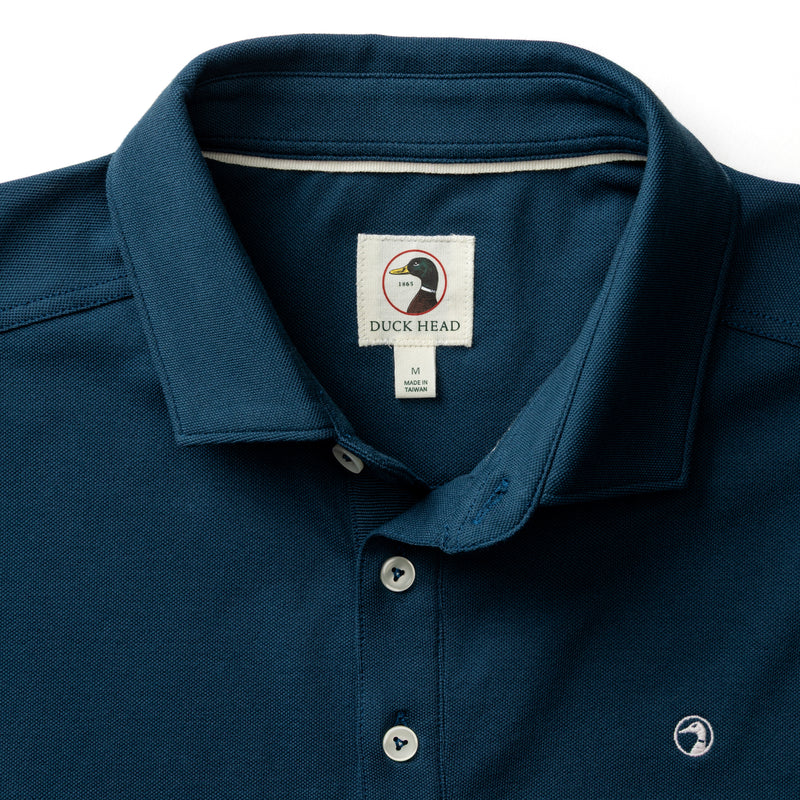 Hanover Pima Cotton Pique Polo  - Mallard Blue