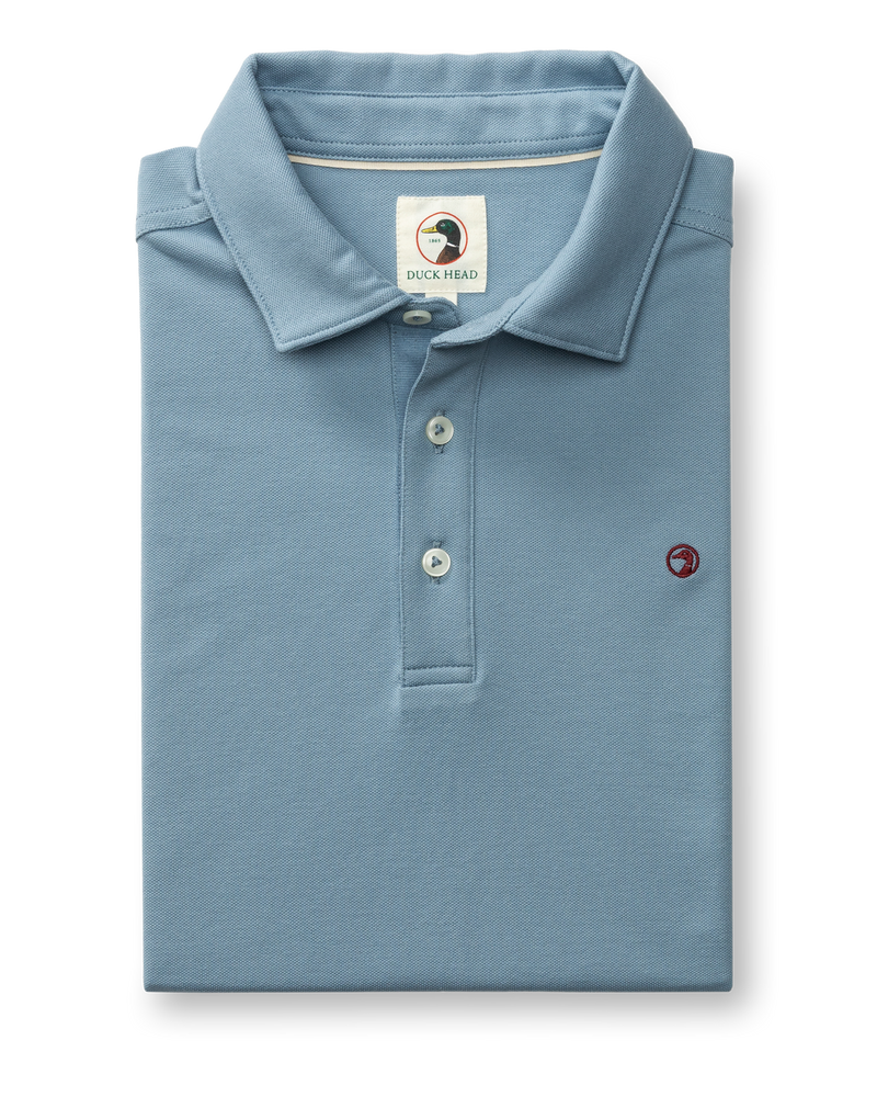 Hanover Pima Cotton Pique Polo - Windblown Sky