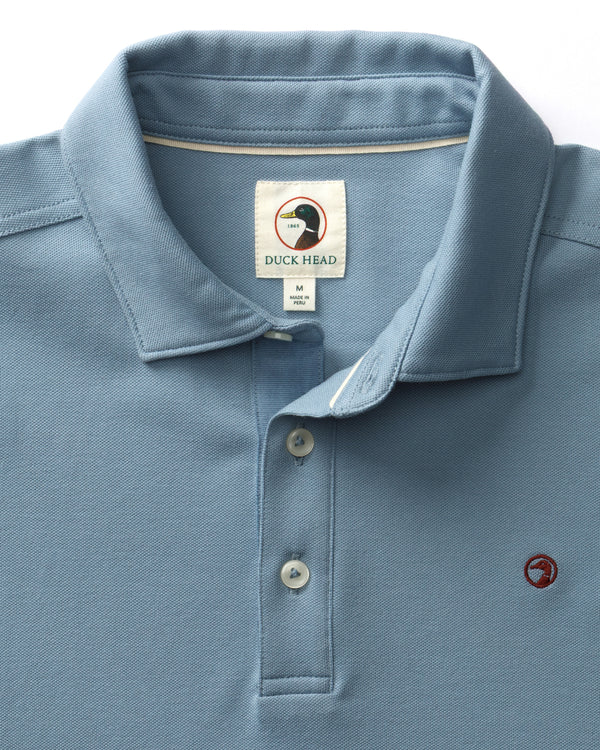 Hanover Pima Cotton Pique Polo - Windblown Sky