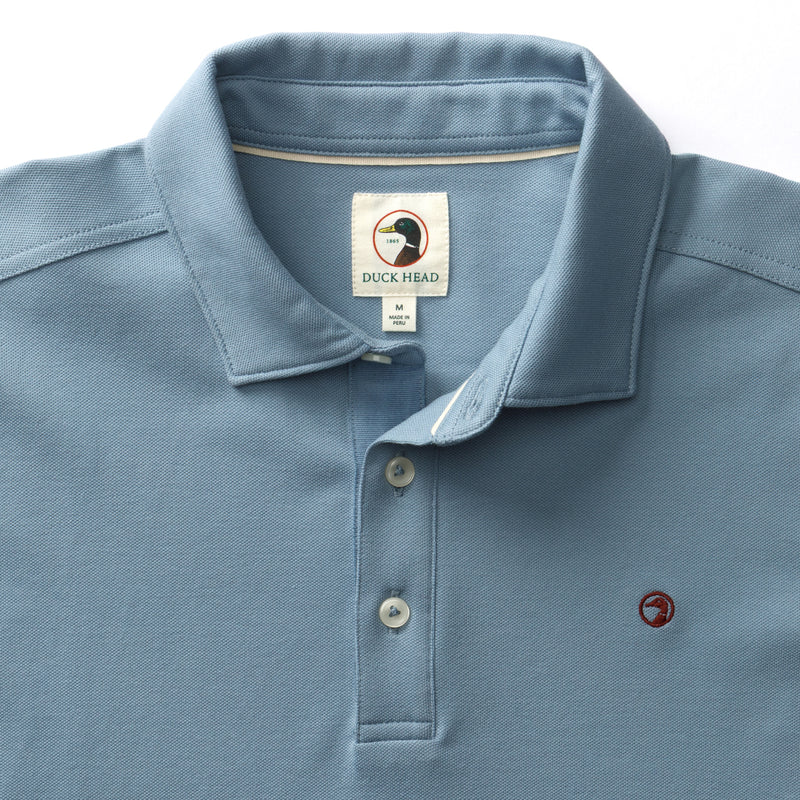 Hanover Pima Cotton Pique Polo - Windblown Sky