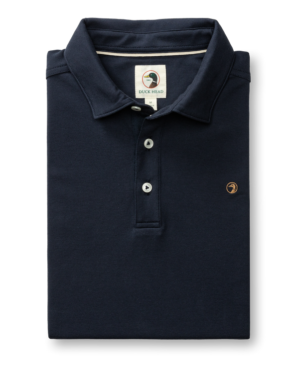Hanover Pima Cotton Pique Polo - Deep Navy