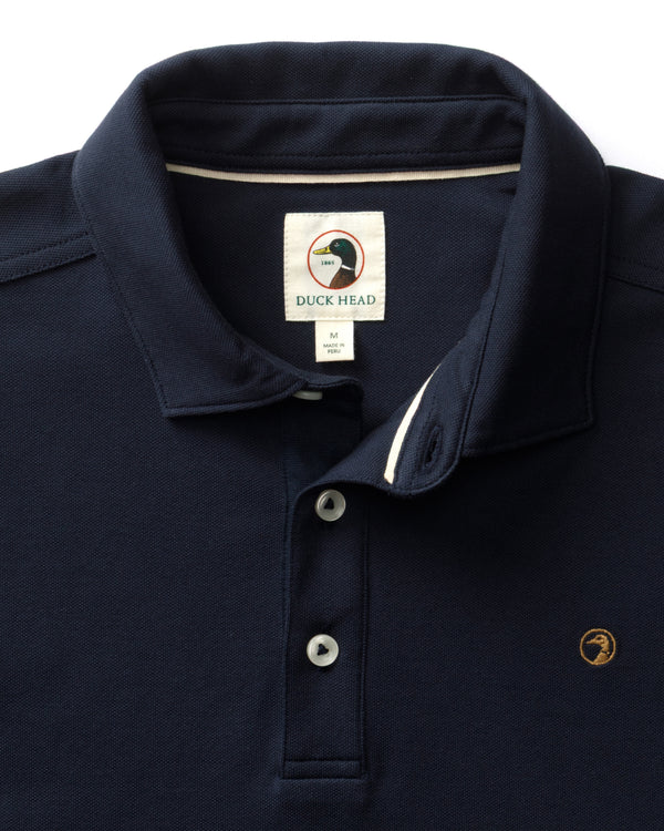 Hanover Pima Cotton Pique Polo - Deep Navy