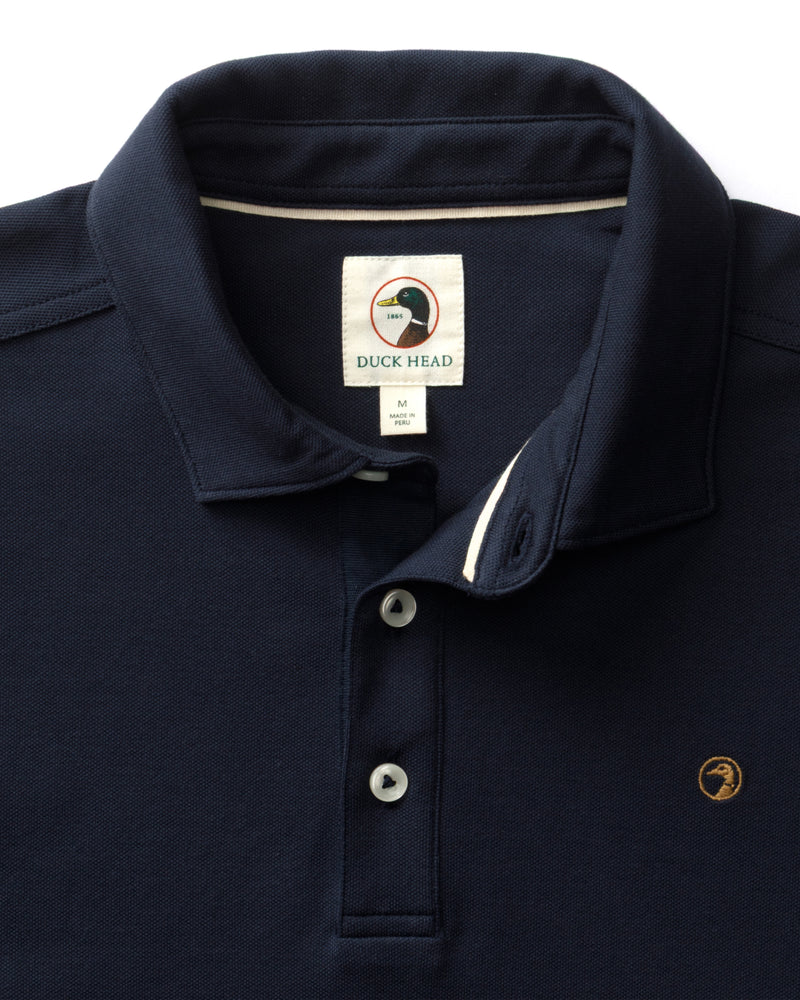 Hanover Pima Cotton Pique Polo - Deep Navy