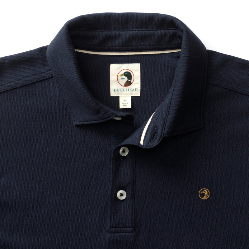 Hanover Pima Cotton Pique Polo - Deep Navy