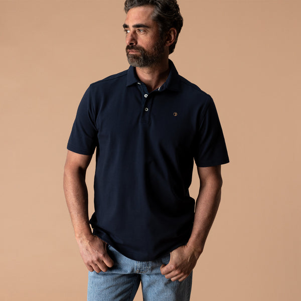 Hanover Pima Cotton Pique Polo - Deep Navy