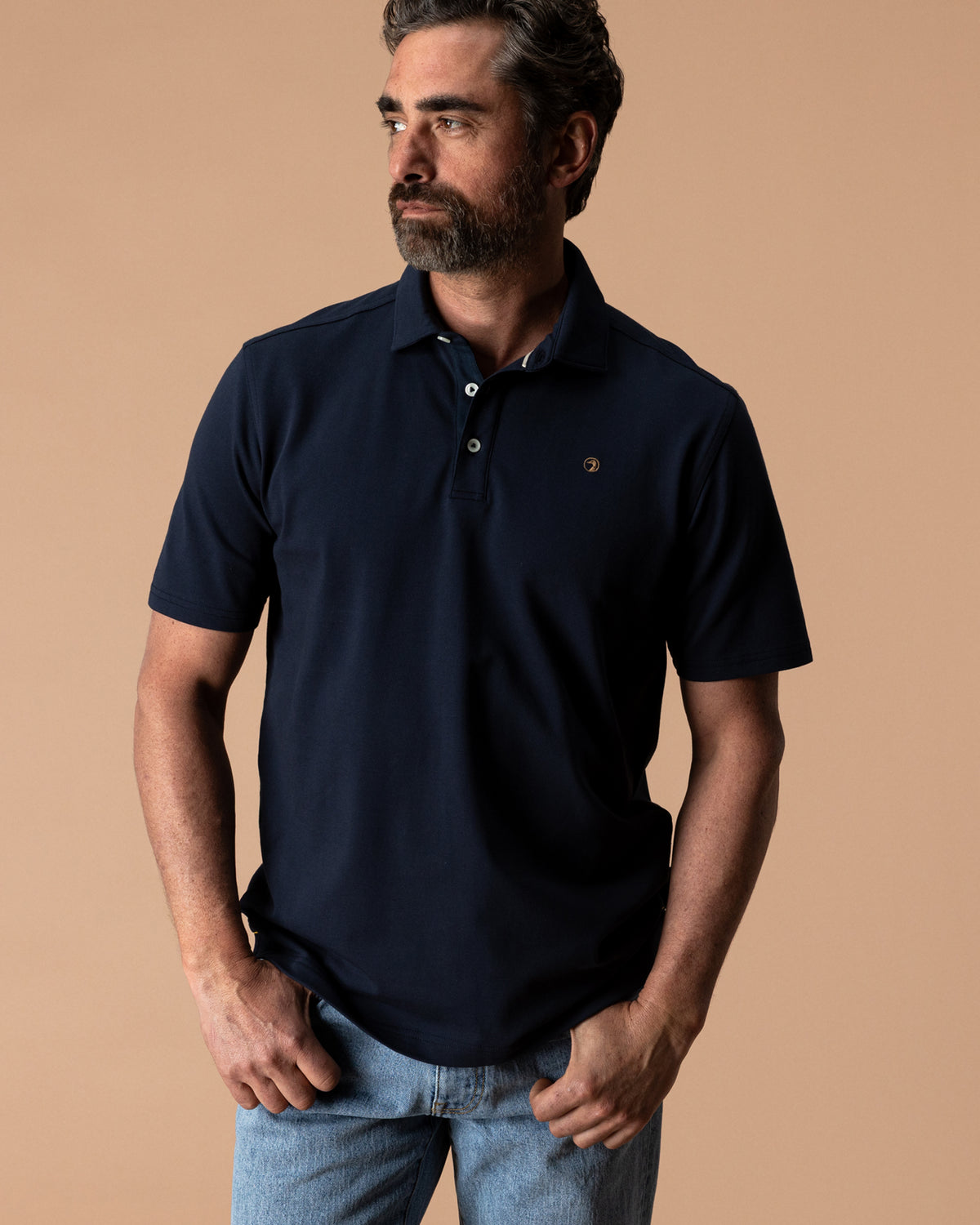 Hanover Pima Cotton Pique Polo - Deep Navy