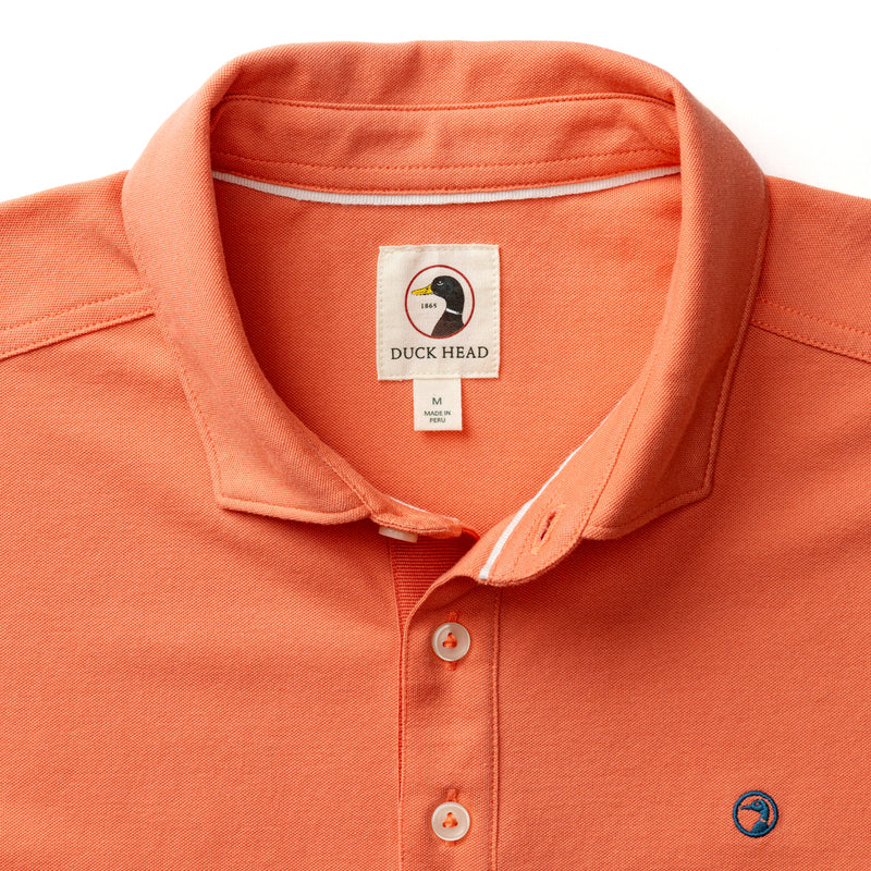 Hanover Pima Cotton Pique Polo - Coral