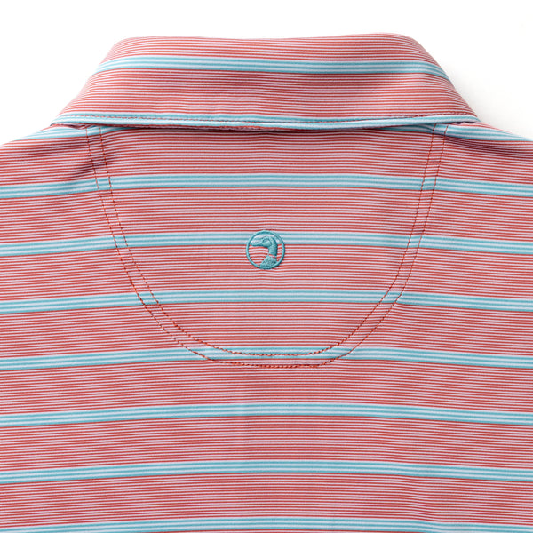 Long Drive Performance Polo - Eldred Stripe - Rosewood
